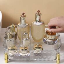 1 Transparent Or Emerald Green Storage Organizer Basket Box, Durable, Makeup Box; Multi-Use Organizer, Beauty Care Bathroom Organizer