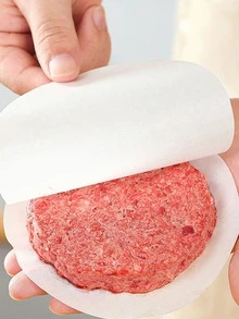 100pcs Hamburger Patty Paper, Baking Paper For Burger, Hand Torn Biscuit, Meat Isolation And Sticking Prevention Paper - White - View 2