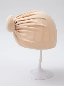 Bebé Gorro recién nacido unicolor lazo decorado - Beis - Ver 6