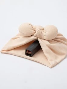 Bebé Gorro recién nacido unicolor lazo decorado - Beis - Ver 8