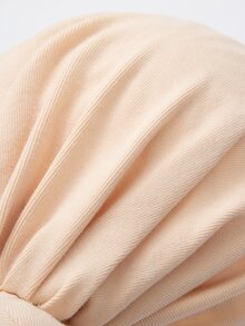 Bebé Gorro recién nacido unicolor lazo decorado - Beis - Ver 5