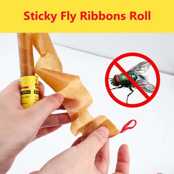 4/8/12/16Pcs Fly Sticky Paper Strip Strong Glue Double Sided Flies Paper Strips Flying Insect