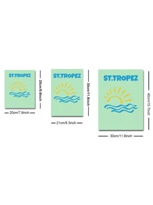 6件套旅行海報簡約鄉村城市標誌畫米科諾斯伊維薩邁阿密邦迪特羅佩符號帆布印刷牆畫客廳臥室家居裝飾 - 杏色 - 查看 3