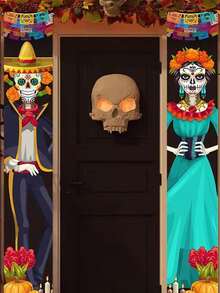 1對戶外裝飾用品門簾,的門廊旗,殭屍新娘道具門標誌適用於的 - 藍色 - 查看 6