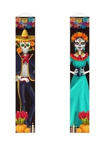 1對戶外裝飾用品門簾,的門廊旗,殭屍新娘道具門標誌適用於的 - 藍色 - 查看 4