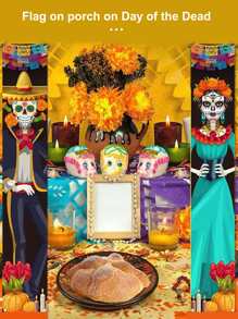 1對戶外裝飾用品門簾,的門廊旗,殭屍新娘道具門標誌適用於的 - 藍色 - 查看 1