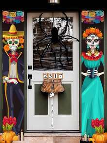 1對戶外裝飾用品門簾,的門廊旗,殭屍新娘道具門標誌適用於的 - 藍色 - 查看 8