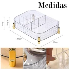 1 Transparent Or Emerald Green Storage Organizer Basket Box, Durable, Makeup Box; Multi-Use Organizer, Beauty Care Bathroom Organizer