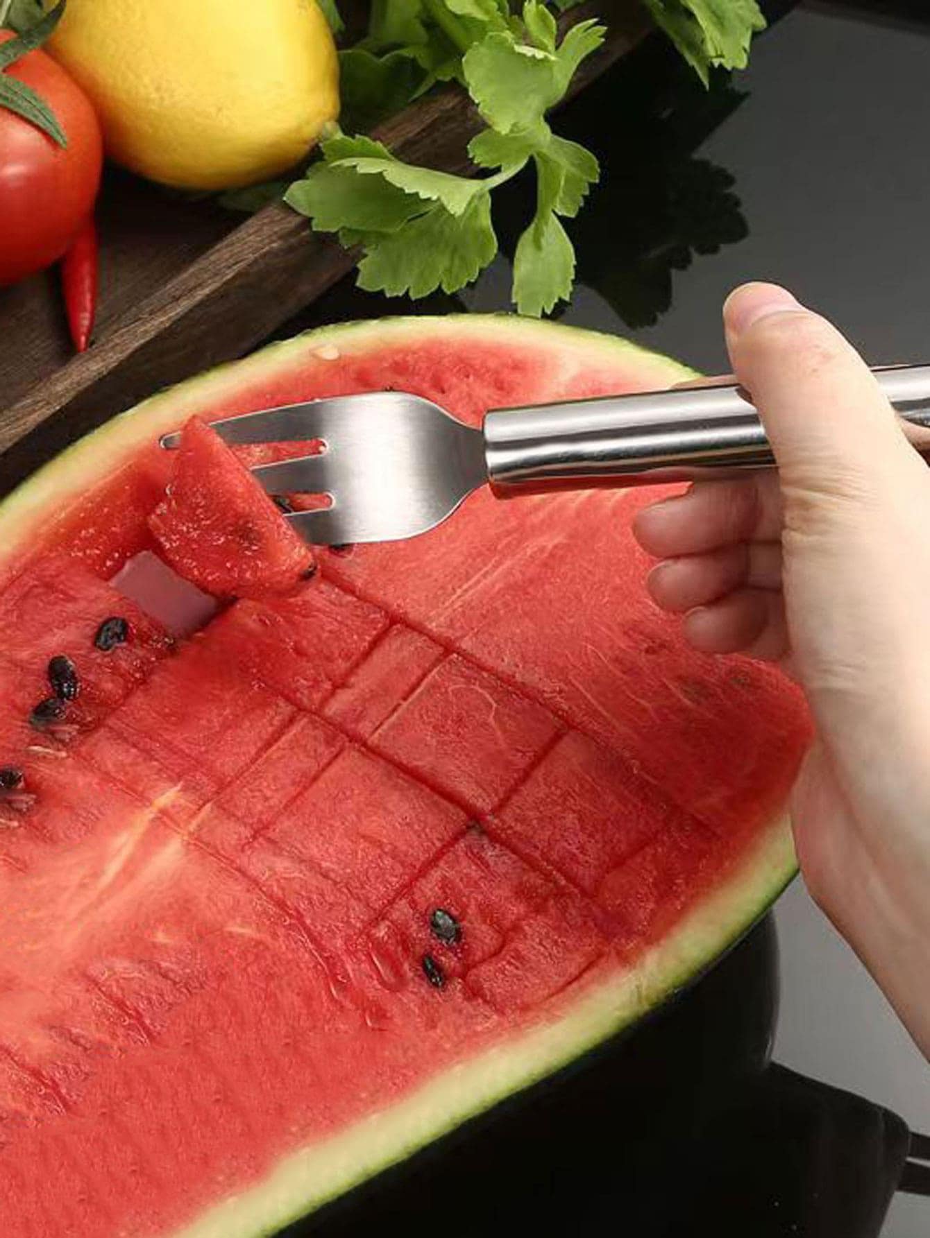 1pc Simple Stainless Steel Fruit Tool, Useful Multipurpose Vegetable