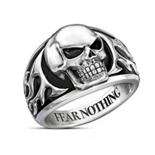 Latest European And American Style Skull Men's Ring - Black - View 1