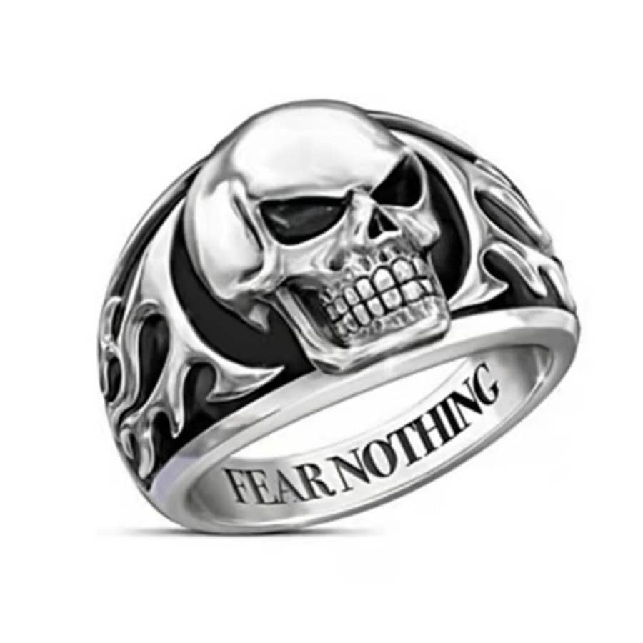 Latest European And American Style Skull Men's Ring - Black - View 1