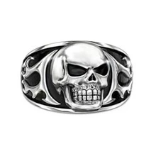 Latest European And American Style Skull Men's Ring - Black - View 2