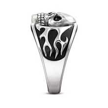 Latest European And American Style Skull Men's Ring - Black - View 3