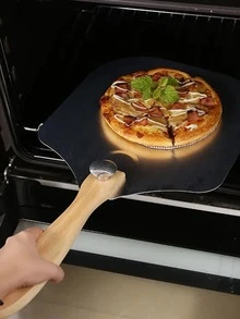 Pizza Peel, 1pc Foldable Aluminum Pizza Shovel With Wooden Handle For Baking And Transferring Pizza - Silver - View 4