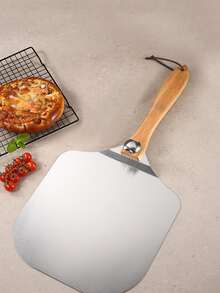 Pizza Peel, 1pc Foldable Aluminum Pizza Shovel With Wooden Handle For Baking And Transferring Pizza - Silver - View 6