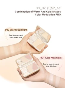 JUDYDOLL Dual-Tone Highlighter Palette, Matte Powder Highlighter, Brightens Complexion, Covers Dark Circles, Contours Face, Suitable For Dates, Couples, Niche Occasions, Surprises, New Launches, Unique Gifts For Friends, Girlfriends, Essential For Weddings, Wedding Guests, Singles Parties, Elegant Makeup, Natural Campus Makeup, Soft Makeup, Blood-Red Makeup, Date Makeup - Pink - View 5