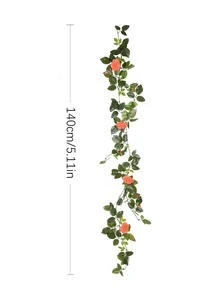 1入組室內模擬空調管子裝飾用品擬真花,玫瑰藤蔓,綠色樹葉假藤蔓莖 - 彩色 - 查看 7