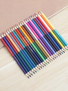 24支双头彩色铅笔，双色笔杆，是创意绘画、涂鸦和涂色的理想之选，开学必备 - 彩色 - 查看 12