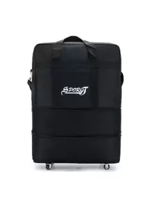 Bolso de viaje con capacidad grande, impreso con letras, con correa de hombro ajustable, bolso de playa para elementos esenciales de verano, accesorios de vacaciones, organizador de viaje, bolso de hospital, accesorios de viaje para campamento - Negro - Ver 1