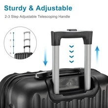 4-In-1 Portable ABS Trolley Case Luggages Set 16 "/ 20" / 24" / 28" - 黑色 - 查看 5