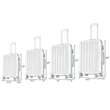 4-In-1 Portable ABS Trolley Case Luggages Set 16 "/ 20" / 24" / 28" - 黑色 - 查看 9