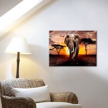 1入組木頭帶框帆布,北歐風格,大象,動物,帆布海報,藝術適用於家庭裝飾用品,圖案掛畫裝飾,適用於客廳,臥室,辦公室,餐廳,墻面裝飾,防水,繪畫,印花, - 多色 - 查看 7
