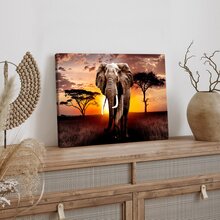 1入組木頭帶框帆布,北歐風格,大象,動物,帆布海報,藝術適用於家庭裝飾用品,圖案掛畫裝飾,適用於客廳,臥室,辦公室,餐廳,墻面裝飾,防水,繪畫,印花, - 多色 - 查看 2