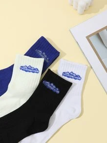 4 pares de calcetines cálidos para hombre para primavera e invierno, calcetines deportivos y de pareja de media caña - Multicolor - Ver 3