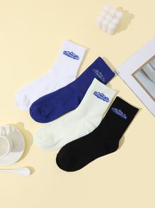 4 pares de calcetines cálidos para hombre para primavera e invierno, calcetines deportivos y de pareja de media caña - Multicolor - Ver 4