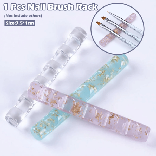 1 Pieza Estante acrílico transparente de 5 rejillas para brochas de uñas, soporte para pintar, soporte para exhibir brochas de gel UV de colores, Suministros para uñas, Herramientas para uñas, Herramientas de arte de uñas, De vuelta a la escuela, Uñas, Herramientas para uñas postizas