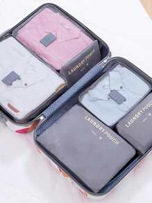 6 件装旅行收纳袋套装适用于衣服整理收纳袋衣柜手提箱袋旅行收纳袋