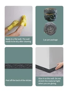 1 cuộn 2,3m/90,6 inch 3D hoa lá dây leo họa tiết nổi lãng mạn thiết kế đặc biệt cho đường viền chân tường, miếng dán tường chống va đập bằng chất liệu xốp XPE tự dính, trang trí nhà theo phong cách hiện đại tối giản, đường viền chân tường cải tạo, trang trí phòng ngủ, trang trí phòng tắm, đồ trang trí phòng chống bụi, decal vinyl trang trí nhà cửa, vật dụng trang trí mùa xuân làm mới ngôi nhà của bạn, miếng dán trang trí Rama quà tặng sinh nhật tốt nghiệp - màu đen - Xem 11
