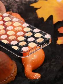 Halloween Pumpkin Pattern Clear Phone Case - Multicolor - View 3