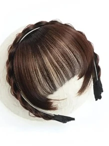 1 Miếng Sợi tổng hợp Bện Dây buộc tóc Tóc mái - Màu nâu  Mocha - Xem 3