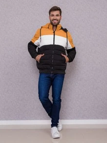 Men Winter Coats - Orange - View 4