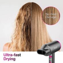 SIYOO Hair Dryer with Diffuser, 1600W Ionic Blow Dryer, Constant Temperature Hair Care Without Hair Damage, Lightweight Portable Travel, Hairdryer, Grey Gold - Màu Hồng Tươi - Xem 2