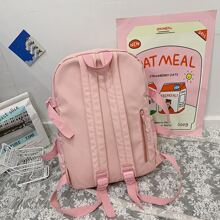 Mujer Mochila para portátil Mochilas escolares para Chicas Chicos múltiple bolsillos nuevo Kawaii Mochila múltiple bolsillos alta capacidad Mujer Bolso colega alumno Niños Mochila - Rosa - Ver 4