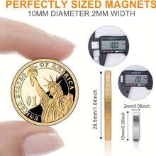 30pcs/pack 10x2mm Refrigerator Magnet - Silver - View 6