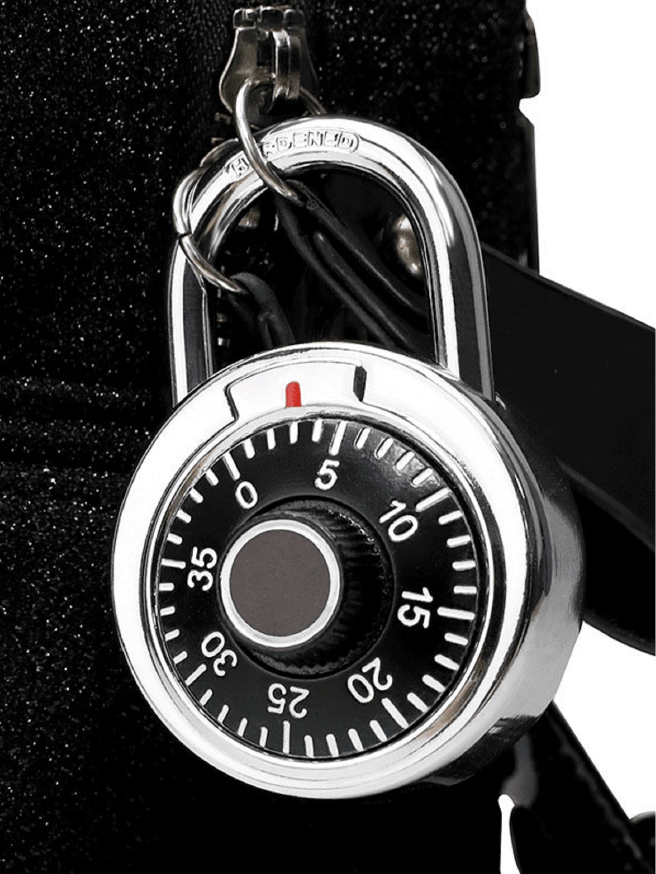 1入組數字轉盤密碼鎖鋅合金旋轉掛鎖學生宿舍櫃子門鎖不可更改密碼鎖 - 黑與白 - 查看 1