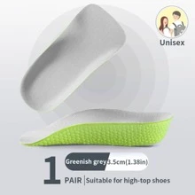 男士增高鞋垫，女士增高鞋垫，运动鞋后跟提升半鞋垫 - 灰色 - 查看 8
