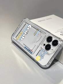 XAF 字母圖案透明手機殼帶插卡槽 - 彩色 - 查看 4