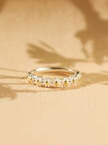 Stylever 1入組甜美風花朵戒指女士們首飾類適合女士S925純銀優雅雛菊圓環精細的首飾類禮品適合女孩夏天日常生活裝飾