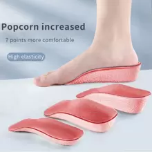 男士和女士增高鞋垫，适用于运动鞋，后跟提升记忆泡沫鞋垫 - 粉色 - 查看 1