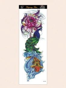 1 tấm Nhãn dán hình xăm hoa văn - Màu vàng - Xem 4