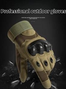 1pair Men's Full Finger Outdoor Sports Motorcycle Riding Climbing Professional Protection Sports Gloves - Black - View 3