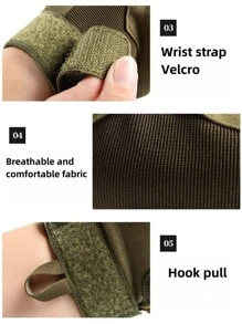1pair Men's Full Finger Outdoor Sports Motorcycle Riding Climbing Professional Protection Sports Gloves - Black - View 6