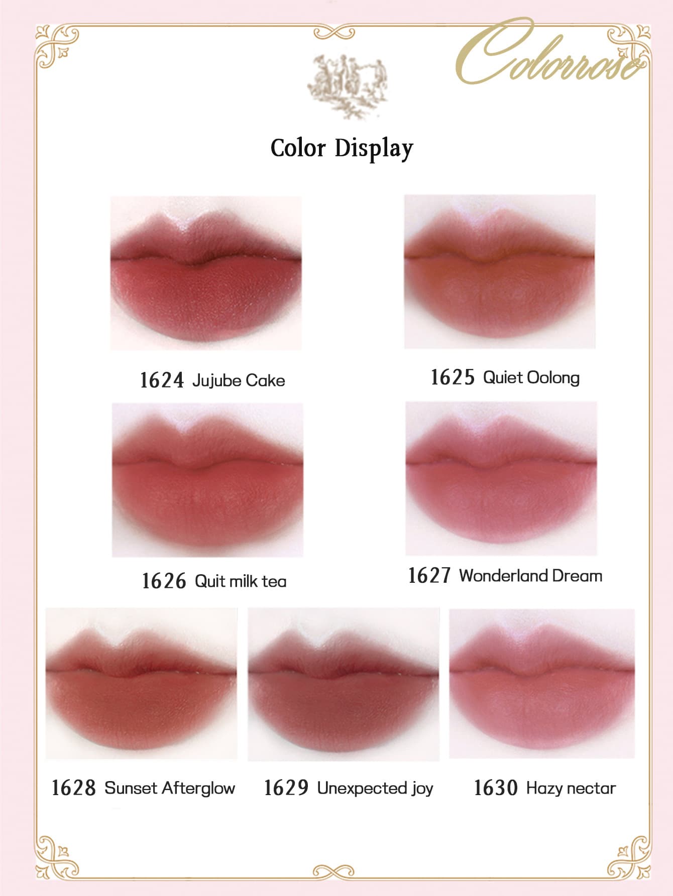 COLORROSE מט ליפ גלוס , עירום צבע , מט רך קרם לשפתיים , עמיד לאורך זמן ...