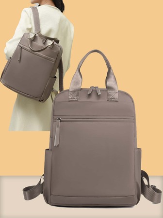 1個純色大容量時尚簡約背包,適用於通勤和旅行