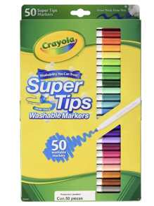 Marcadores Plumones Crayola Super Tips Lavables 50 Colores - Amarillo Mostaza - Ver 1