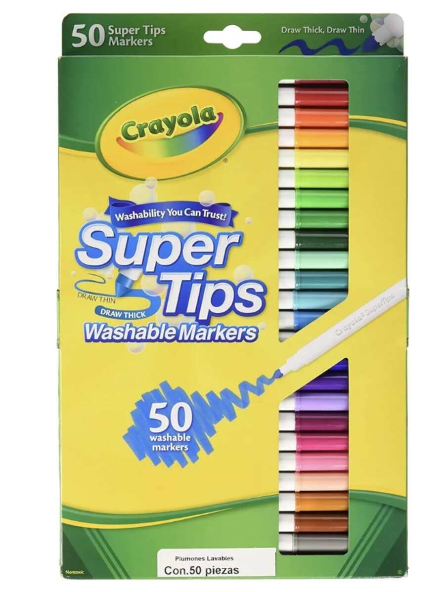 Marcadores Plumones Crayola Super Tips Lavables 50 Colores - Amarillo Mostaza - Ver 1